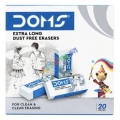 DOMS Non Dust Eraser 20 Pcs pack